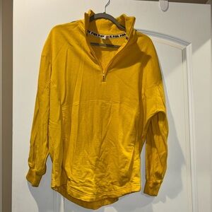 Victoria Secret Pink Yellow Half-Zip Sweater